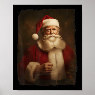 Weihnachts Funny Trump Weihnachtsklaus Retro Vinta Poster