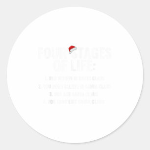 Weihnachts Funny vier Bühnen Leben Weihnachtsmann  Runder Aufkleber