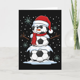 Weihnachts-Fußball-Byll Lustiger Schneemann Xmas-P Karte