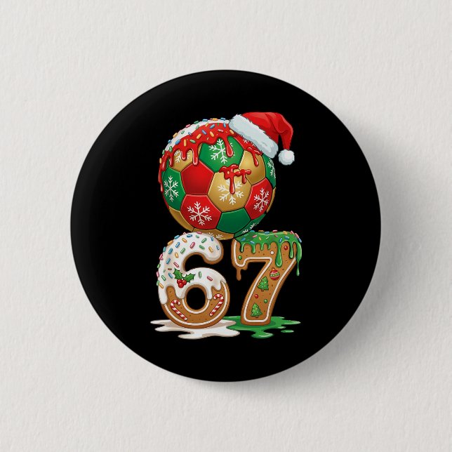 Weihnachts-Fußball-Drip Nummer 67 Jungen Fußball 6 Button (Vorderseite)