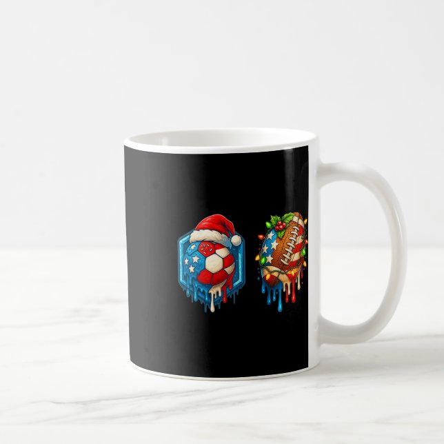 Weihnachts-Fußball-Drip-US-Flagge-Eiscreme-D Kaffeetasse (Rechts)