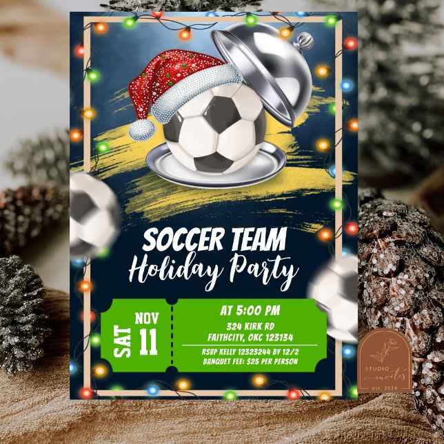 Weihnachts-Fußball-Feierparty Einladung (Von Creator hochgeladen)