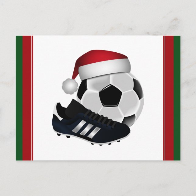 Weihnachts-Fußball Feiertagspostkarte (Vorderseite)