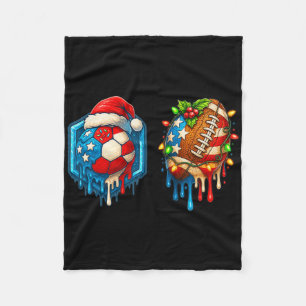 Weihnachts-Fußball-Footbyll-Tropfen-US-Flagge-Eisc Fleecedecke