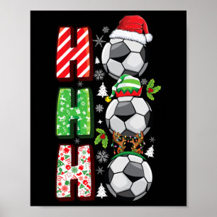Weihnachts-Fußball-Liebhaber Jungen Kinder Teenage Poster