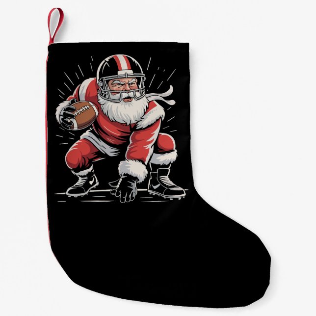 Weihnachts-Fußball Lineman Quarterback Kleiner Weihnachtsstrumpf (Vorderseite)