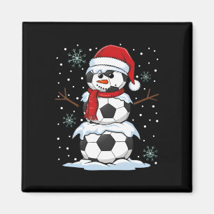 Weihnachts-Fußball Ll Lustiger Schneemann Xmas-Pyj Magnet