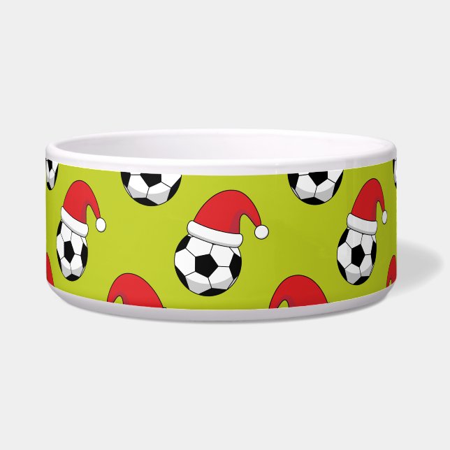 Weihnachts-Fußball mit Weihnachtsmann-Hat-Muster Napf (Vorderseite)