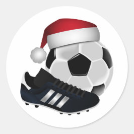 Weihnachts-Fußball Runder Aufkleber