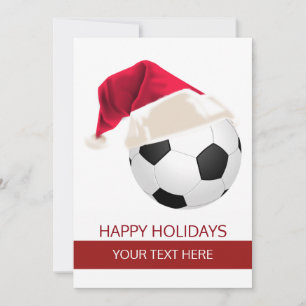 Weihnachts-Fußball Santa Hut Grußkarten Feiertagskarte
