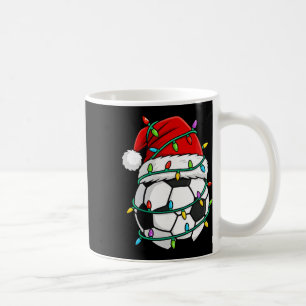 Weihnachts-Fußball-Santa-Hut-Lichter Santa-Sport X Kaffeetasse