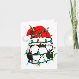 Weihnachts-Fußball-Santa-Hut-Lichter Santa Srts Xm Karte
