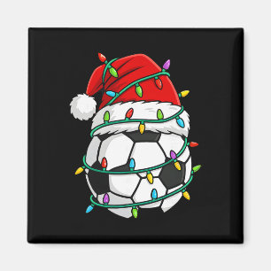 Weihnachts-Fußball-Santa-Mütze-Lichter-Santa-Sport Magnet