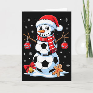 Weihnachts-Fußball-Schneemann-Santa-Hut Xmas-Pyjam Karte