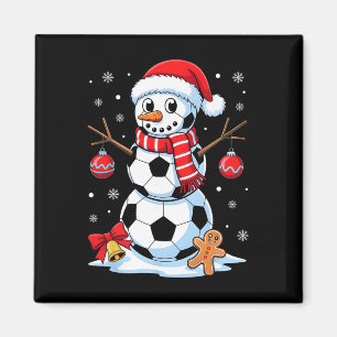 Weihnachts-Fußball-Schneemann-Santa-Hut Xmas-Pyjam Magnet
