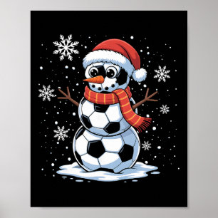Weihnachts-Fußball-Schneemann Weihnachten Frauen M Poster