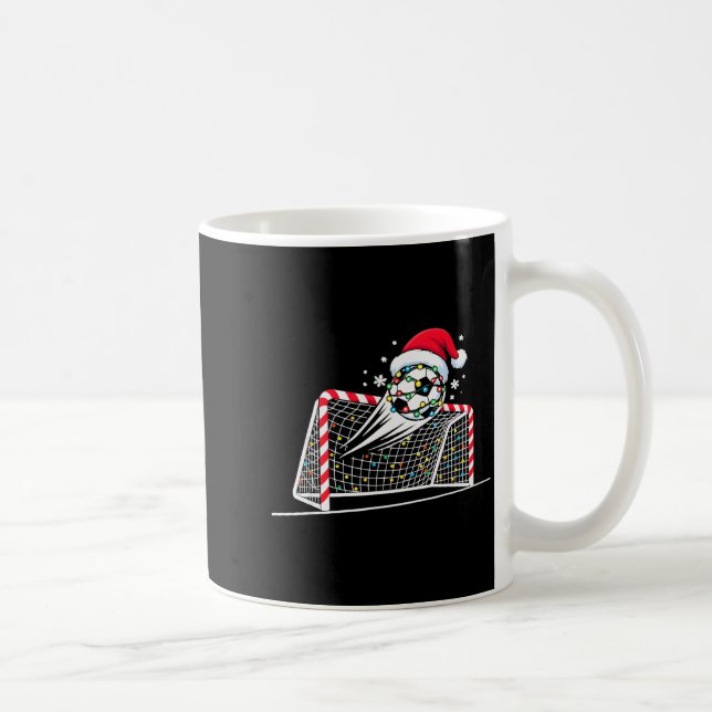 Weihnachts-Fußball-Tor-Ball-Lichter Santa Xmas Kin Kaffeetasse (Rechts)
