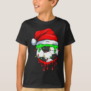 Weihnachts-Fußball-Tropfen für Jungen Eiscreme-Tro T-Shirt