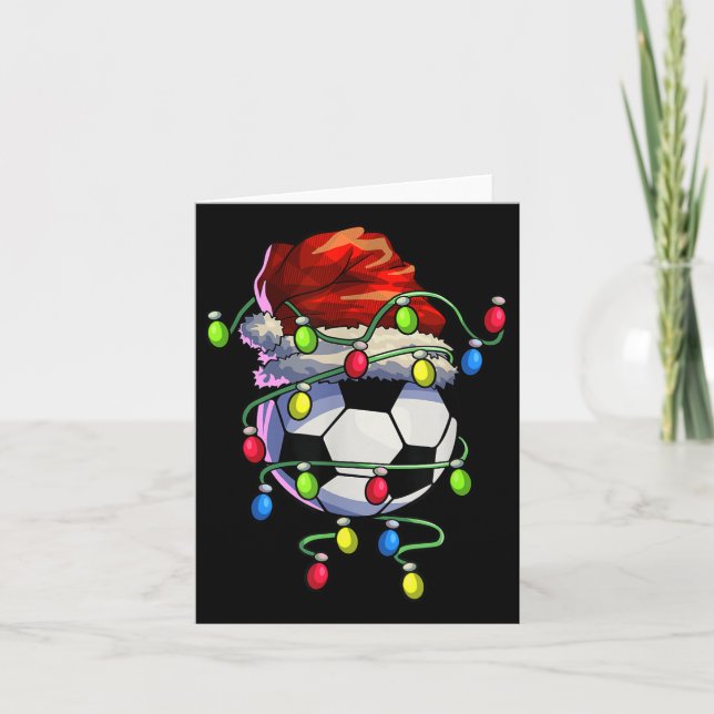 Weihnachts Fußball Weihnachtsbaum Lichter Fußball Karte (Vorderseite)