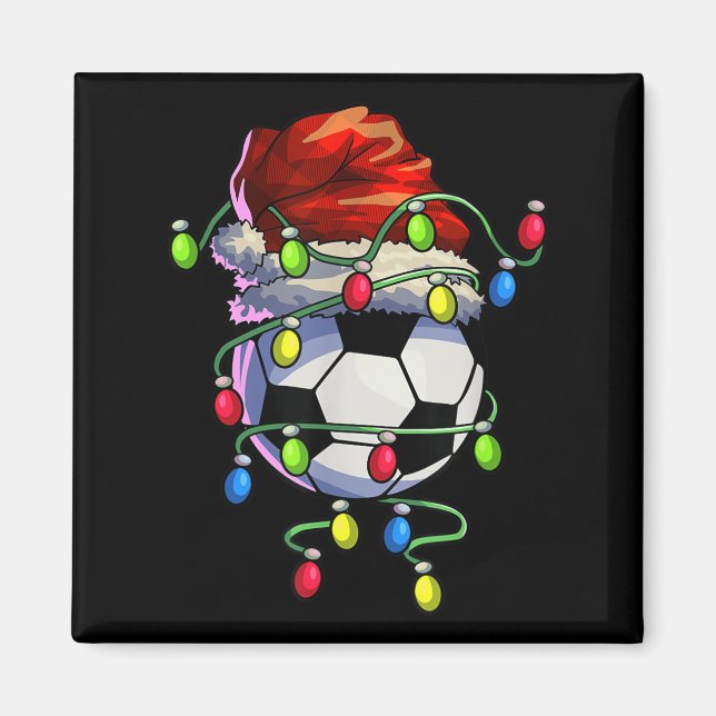 Weihnachts Fußball Weihnachtsbaum Lichter Fußball Magnet (Vorne)