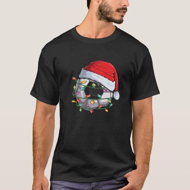 Weihnachts-Fußball-Weihnachtsmannmütze Funny Xmas  T-Shirt (Vorderseite)