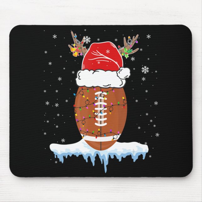 Weihnachts Fußball Weihnachtsmannmütze Merry Xmas  Mousepad (Vorne)