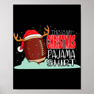 Weihnachts Fußball Weihnachtsmannmütze Spaß Sport Poster