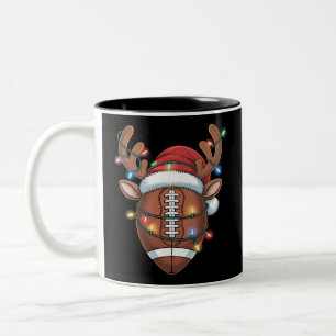 Weihnachts-Fußballliebhaber-Santa-Hut-Sport-Weihna Zweifarbige Tasse
