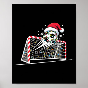 Weihnachts-Fußballtor-Byll-Lichter-Santa-Xmas-Kind Poster