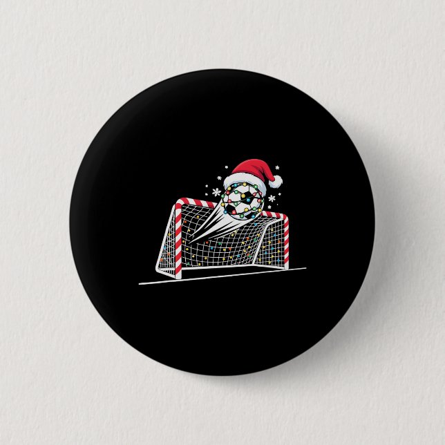 Weihnachts-Fußballtor Ll Lichter Santa Xmas Kinder Button (Vorderseite)