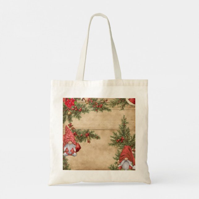 Weihnachts-Fussy Cutting Gnome Image Tragetasche (Rückseite)