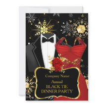 Weihnachts-Galaschwarz-Weiß-Dinnerparty Rot