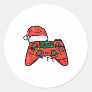 Weihnachts-Gamer-Controller Xmas Boys Kinder Jugen Runder Aufkleber