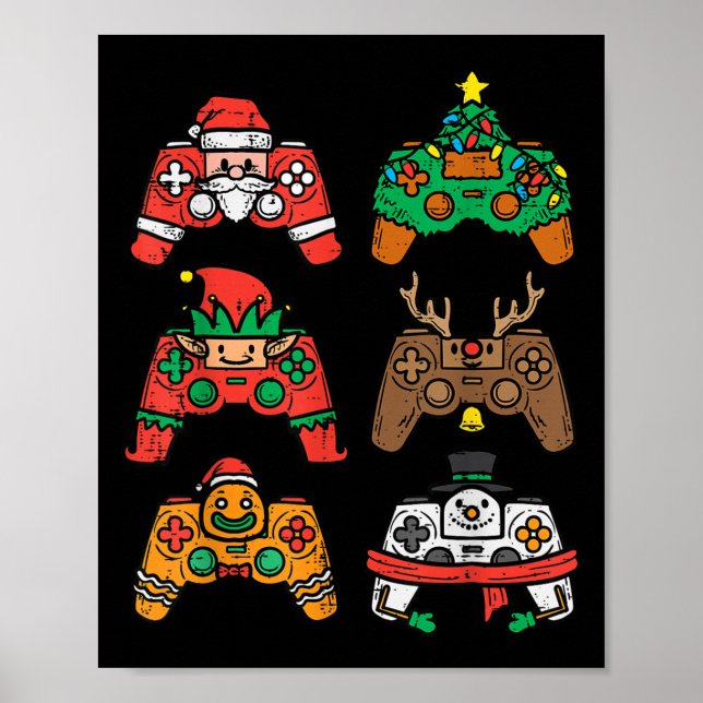 Weihnachts-Gamer-Controller Xmas Gaming Men Boys K Poster (Vorne)