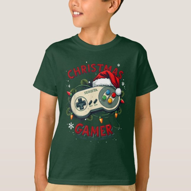 Weihnachts-Gamer-Controller Xmas Gaming T-Shirt (Vorderseite)