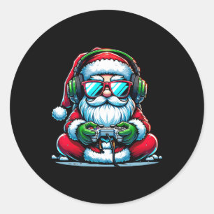 Weihnachts-Gamer-Jungs-Videospiel Weihnachten Weih Runder Aufkleber