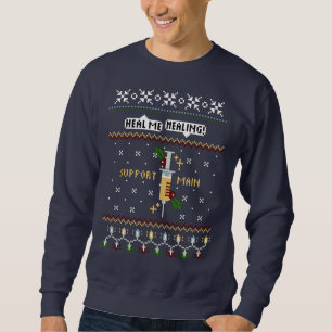 Weihnachts-Gamer-Unterstützung Main Pixel Art Spri Sweatshirt