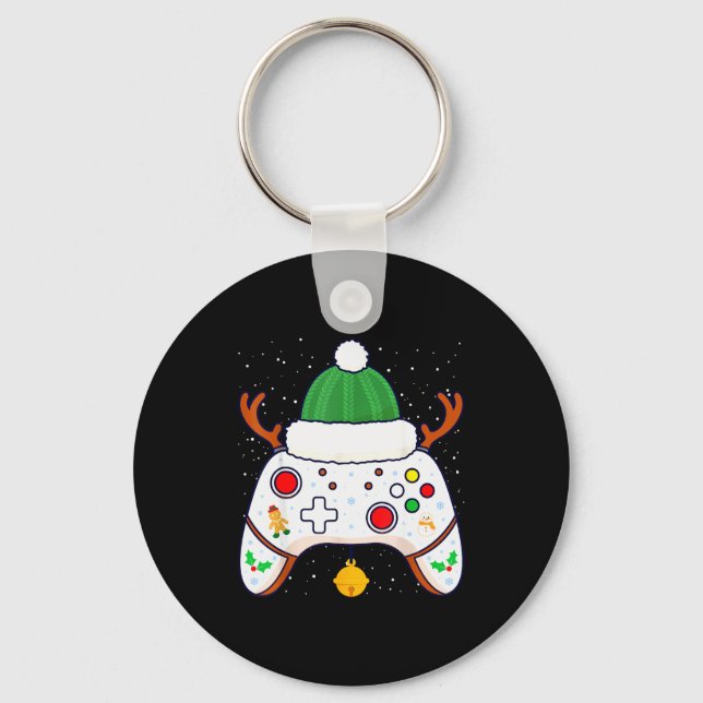 Weihnachts-Gamer-Videospiel-Controller-Gamepad Schlüsselanhänger (Vorderseite)