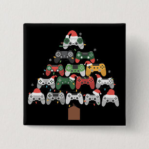 Weihnachts-Gaming-Baum-Gamer Gamer Xmas-Geschenke Button