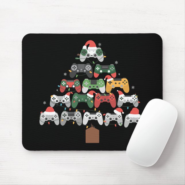 Weihnachts Gaming Tree Gamers Gamer Xmas Geschenke Mousepad (Mit Mouse)