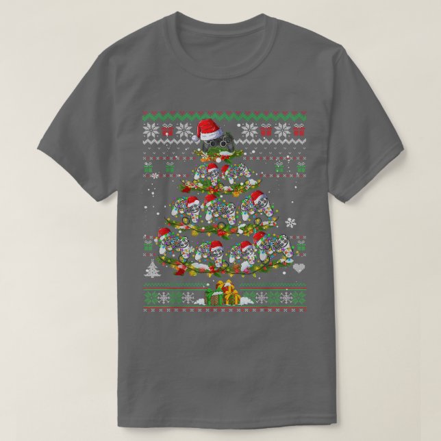 Weihnachts Gaming Tree Ugly Sweater Video Game Lie T-Shirt (Design vorne)