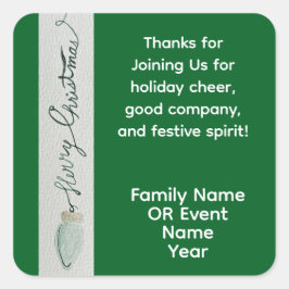 Weihnachts-Gastgeschenk Quadratischer Aufkleber