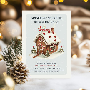 Weihnachts-Gebäckhaus-Dekorationsparty Einladung