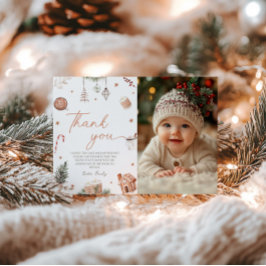 Weihnachts-Geburtstags-Foto Vielen Dank Einladung
