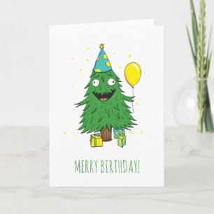 Weihnachts Geburtstagsbaum Frohen Geburtstag Karte