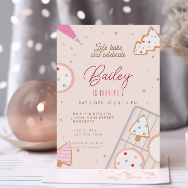 Weihnachts-Geburtstagsparty-Cookie dekorieren Einladung (Von Creator hochgeladen)