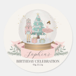 Weihnachts-Geburtstagsparty-Fan Runder Aufkleber