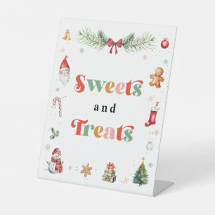 Weihnachts-Geburtstagsparty Süßigkeiten und Lecker Sockelschild
