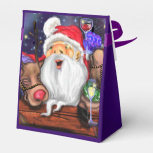 Weihnachts Gefallen Box Santa mit Rentiers - Spaß Geschenkschachtel