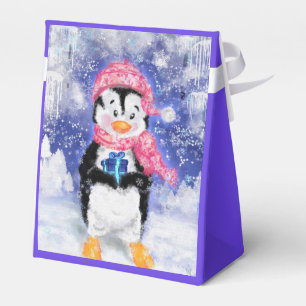 Weihnachts Gefälligkeitsbox Baby Penguin mit Gesch Geschenkschachtel
